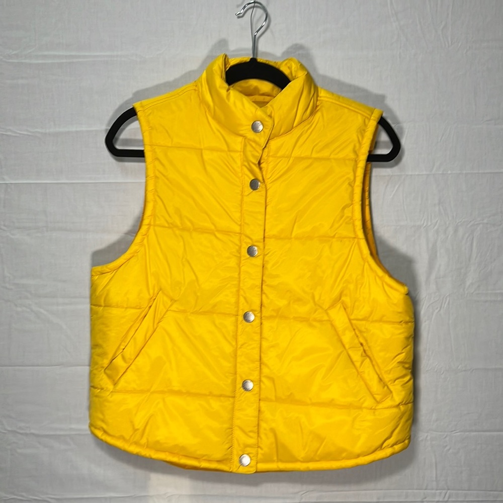 Yellow Abercrombie &Fitch puffer vest